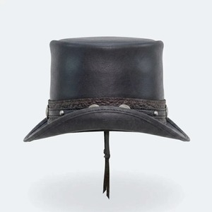 Sombrero de Copa Gótico de Cuero para Hombre, Estilo Vintage, Corona Alta, para Moda Steampunk, Ropa Alternativa, Cosplay y Eventos Temáticos - Product Image 6