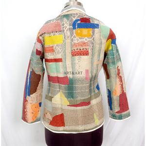 Indian Cotton Vintage Kantha <b>jacket</b> with <b>mandarin</b> <b>collar</b> and pockets button Autumn/Winter High Quality Quick Dry Plus <b>Jacket</b> - Product Image 4