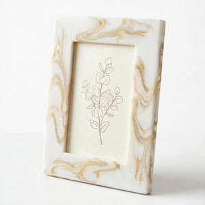 Vertical <b>Resin</b> Photo Frame with Tortoiseshell Striped Pattern Wall Mount <b>UV</b> Printed 2 Color Design Paradise Craft FM-01 - Product Image 3