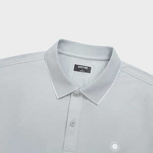 เสื้อเชิ้ตผู้ชายแขนสั้นทรงตรงเข้ารูปปกติผ้าสักหลาดโพลีเอสเตอร์ผ้าสแปนเด็กซ์ขายส่งเสื้อผ้ากก. - Product Image 3