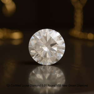 Diamant rond de 5,01 carats certifié IGI, VS2, diamant cultivé en laboratoire - Product Image 3
