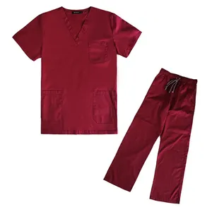 Conjuntos de Uniformes Médicos Personalizables para Enfermeras de Hospital, Cómodos, Unisex, de Tela de Sarga de Spandex/Poliéster con Detección de Agujas - Product Image 2