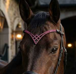 Cinturón de frente para caballo de cristal con diamantes de imitación, accesorios personalizados con logo, aparejos cómodos de cuero, modelo internacional 7860B - Product Image 2