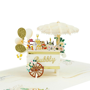 Carte pop-up 3D créative pour boisson de mariage, faite à la main, thème boisson pour célébration de mariage, vente en gros - Product Image 6