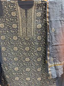 Elegant <b>Chikankari</b> Embroidered <b>Kurta</b> With Matching Dupatta Traditional Indian Ethnic Ensemble For Festive And Wedding Occasions - Product Image 1
