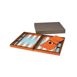 Customized Premium Quality PU Leather <b>Backgammon</b> Case Nifty Playing Surface Board Dice Packaging Trictrac <b>Set</b> - Product Image 1