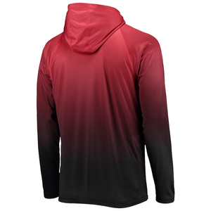 Men's <b>Red</b> Gradient <b>Long</b> <b>Sleeve</b> Hoodie UPF 50 Quick Dry Polyester Pullover Fishing Shirt 2027 - Product Image 6