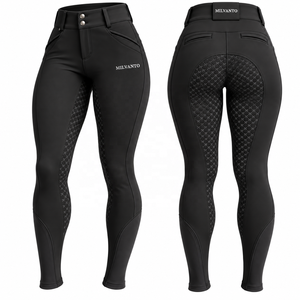 Leggings d'équitation pour femme personnalisés, taille haute, avec grip en silicone intégral, extensibles - Product Image 5