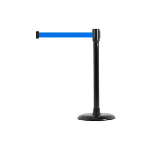 [BS-BK(BL)] Poteau de contrôle de foule universellement compatible avec crochet de ceinture, à rétraction lente, avec mécanisme de verrouillage - Product Image 1