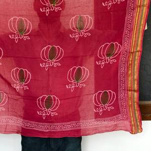 Foulard carré ethnique floral en coton fait main, imprimé au bloc, ensemble cravate et tour de cou, doux pour la peau, cadeau d'été, Saint-Valentin - Product Image 4