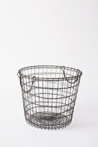 Cesta de Almacenamiento de Alambre Metálico Delgado Negro, Circular con Asas, Estilo Nórdico, Organizador Multiusos - Product Image 2