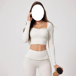 2026 Yoga Fitness Workout Gym Active Custom Logo Sports Bra With Flare Leggings <b>Set</b> for Woman - Product Image 5