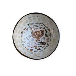 Cuencos de Coco Hechos a Mano Personalizables con Borde de Papel de Aluminio, Diseño Floral Sagrado Zen, Suministro al por Mayor para Minoristas - Product Image 3