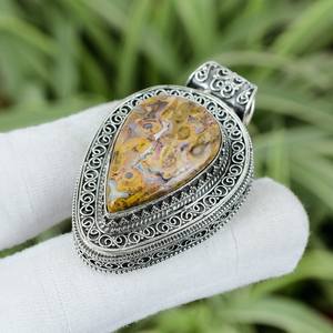 Colgante de serafinita de plata de ley 925, joyería de piedras preciosas verdes naturales, regalo elegante para mujeres, diseño único hecho a mano - Product Image 6