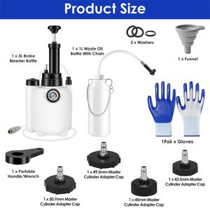 Kit Spurgo Freni Manuale Monoposto con Pompa Vuoto da 3L e Contenitore Olio Usato da 1L - Kit Riparazione e Spurgo Liquido Freni Auto - Product Image 2