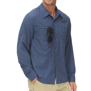 Chemise de randonnée pour homme, tissu confortable et respirant, chemise de pêche à séchage rapide, motif uni, chemise de randonnée pour homme - Product Image 1
