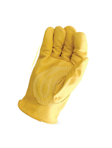 Yellow Leather Safety Gloves with Elastic Wristlet Anti-Slip Fireproof Waterproof Latex-Free Durable General Purpose - Product Image 3