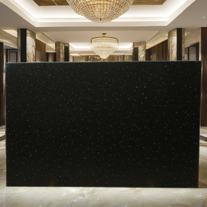 Dalles et carreaux de granit noir Galaxy d'Inde pour comptoirs modernes polis, revêtements de sol, solutions d'intérieur pour hôtels et restaurants - Product Image 1