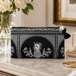 Pochette cosmétique en toile de coton imprimée sur mesure 23x14cm, sac à maquillage à fermeture éclair, vente en gros, OEM, ODM, fabricant de marques privées, exportateur, en vrac - Product Image 4