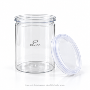 Frasco Redondo Transparente de Plástico PET de 100 mm de Boca Ancha con Tapa de Plástico para Envasado de Alimentos Secos, Fabricante OEM ODM, Vietnam - Product Image 4