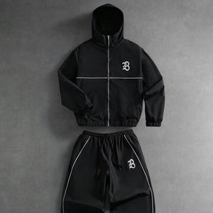 Conjunto Deportivo de Dos Piezas Personalizable, Unisex, Talla Grande, Ligero, para Invierno, Color Sólido, con Material de Poliéster/Nailon - Product Image 1