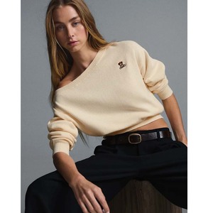 Suéter de punto con lentejuelas y lazo, de manga larga para mujer - Sudadera cálida oversize con hombros caídos - Product Image 6