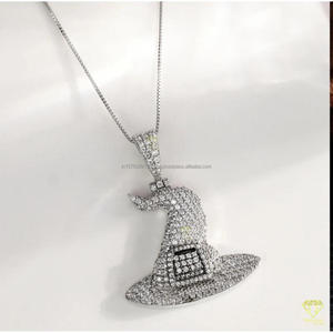 Luxury Moissanite Diamond Wizard <b>Hat</b> Pendant In Solid Sterling Silver Hip Hop Iced Out Designer Jewelry Necklace - Product Image 3