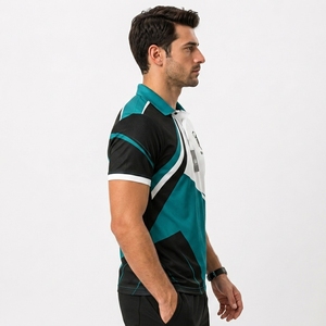 Chemise de golf sportive en toile de polyester de haute qualité pour homme, avec logo personnalisé brodé - Product Image 4