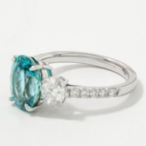 Anillo de Compromiso de Lujo de 14K en Oro Blanco con Diamante Amarillo Ovalado de 1.00Ct, Corte Fantasía, VS2, Cultivado en Laboratorio, Engastado con Puntas, Certificado por IGI, 4g - Product Image 6