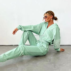 Conjunto de Dos Piezas de Pantalones Deportivos y Sudadera con Capucha para Mujer, Primavera 2024 - Product Image 2