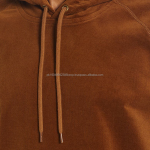 Oem High Quality Premium Hoodies Custom Logo Embroidery Vintage Heavyweight <b>Brown</b> Corduroy Hoodie - Product Image 4
