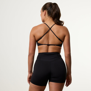 Ensemble de vêtements de sport pour femmes, soutien-gorge de sport sans couture noir à taille haute, short, vêtements de yoga, tenue de fitness 2 pièces - Product Image 2