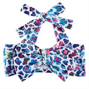 Ensemble bikini 2 pièces pour femme, taille haute, imprimé léopard, à volants, en tricot extensible Spandex, avec haut dos nu et bas à nouer sur le côté, Tendance - Product Image 2