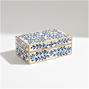 FAIZA CRAFT FC-165 Indian Manufacturer Exporter Customized Size Square Bone Inlay Multifunction Jewelry Boxes Storage Boxes - Product Image 3