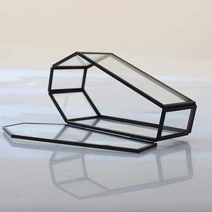 Petite boîte à bijoux en verre noir, forme cercueil, terrarium, rangement Halloween, boîte à bijoux vintage vampire, organisateur de souvenirs - Product Image 2