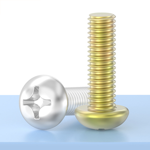 J&Gong Round Head Phillips <b>Screws</b> <b>M3</b> M4 M5 M6 M8 M10 Galvanized White Zinc Plated - Product Image 1