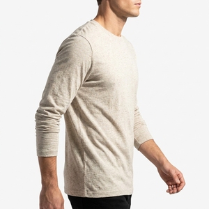 <b>Men's</b> Breathable Summer Knitted Polyester Textured Nep Slub Long Sleeve Casual <b>Shirt</b> OEM ODM Wholesale Factory Custom Logo - Product Image 1