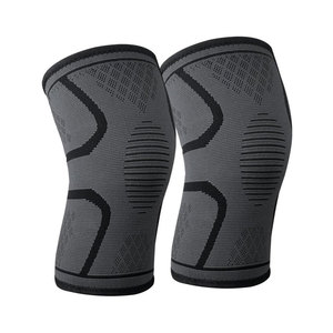 Genouillère de compression élastique grise en polyester pour homme – Soutien sportif - Product Image 1