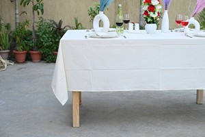 Nappe carrée en coton et lin faite à la main, lavable, couleur unie, personnalisable, pour mariage, hôtel, décoration de la maison - Product Image 4