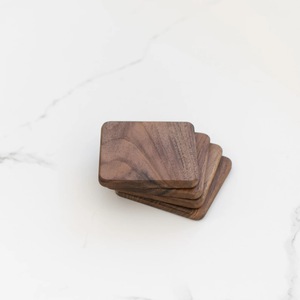 Wholesale ILAHI's Eco-Friendly Brown Square Wooden Coaster Classic Design Tabletop <b>Protective</b> Accessory Customizable Size Home - Product Image 2
