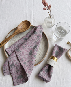 Servilletas Cuadradas Hechas a Mano con Estampado de Bloques, 100% Algodón, para Decoración de Bodas y Hogar, Reutilizables y Ecológicas - Product Image 2