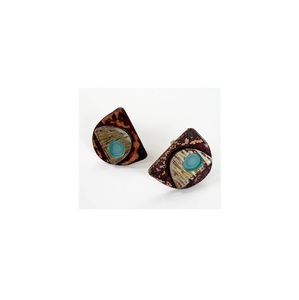Boucles d'oreilles patinées style tribal, polies, légères, style indien, collection Printemps 2016 - Product Image 4