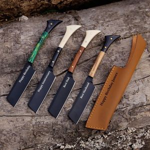 Handmade <b>Straight</b> <b>Razor</b> Carbon Steel Barber Shaving <b>Razor</b> With Wooden Handle Leather Pouch Custom Logo OEM - Product Image 2