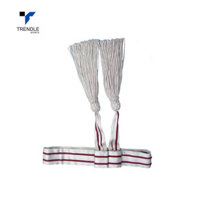 Trendle Cotton West Sash With Tassels <b>Red</b> And White Striped For <b>Costume</b> Accessory - Product Image 5
