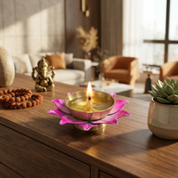AG Elements Mini Lampe à Huile Rose en Laiton Écologique Faite à la Main Durable Étanche Résistante à la Chaleur 3 Pouces pour Décoration de Mariage et de Maison