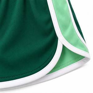 <b>Women's</b> High Waist Athletic Shorts Waterproof Breathable Eco-Friendly Quick Dry Sporty Drawstring Fit Regular Green <b>White</b> Trim - Product Image 4