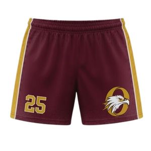 Unisex <b>Burgundy</b> Gold Lacrosse <b>Shorts</b> Polyester Athletic Fit Lightweight Sports Uniform Team Training Wear Clothing - Product Image 1