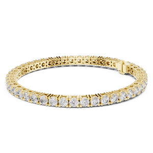 Pulsera de tenis de oro de 10K con diamantes sintéticos de 3.5mm GH SI, diamantes cultivados en laboratorio, regalo moderno para bodas y fiestas, chapado en rodio - Product Image 1