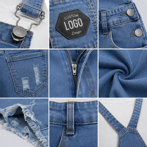 Combinaison en jean sans coutures taille haute, salopette courte sans manches pour femme, longueur genou, idéale pour le printemps – Nouveauté très prisée - Product Image 6