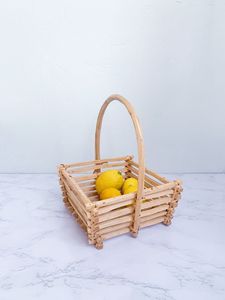 Panier à fruits décoratif en bois fait main pour la présentation en cuisine et le service de fruits frais lors de réunions familiales - Product Image 6